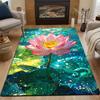 Beautiful Lotus Pattern Carpet for Living Room Bedroom Bedside Floor Mat Cloakroom Kids Activity Area Rugs Large Size