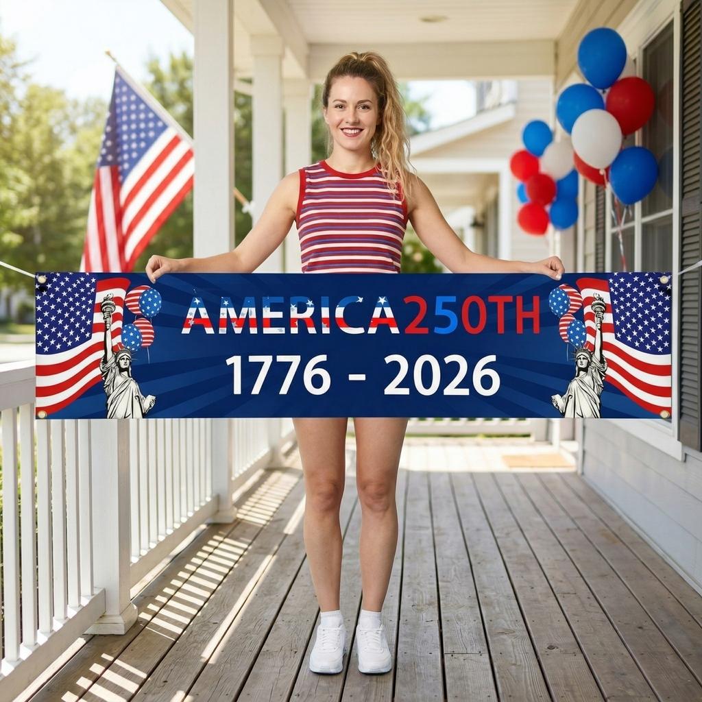 45*200cm Outdoor Porch Wall Banner Decoration For The 250th Anniversary Of The Founding Of The US