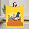 The S-Simpsons Family Cartoon Plush Blanket Funny Throw Blanket for Bed Sofa Couch 125*100cm Bedspread,