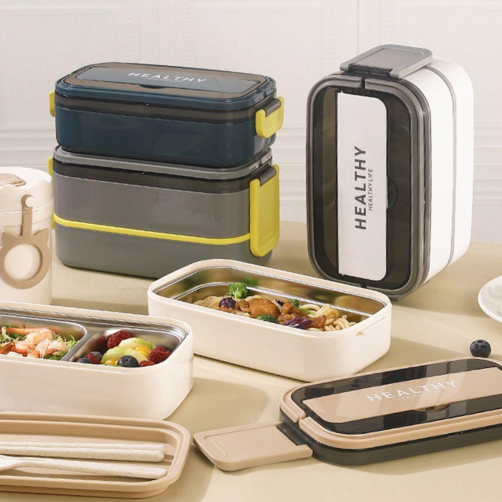 Compartmental Food Container Leak-proof Food Storage Box Portable Insulated Lunch Box  Picnic