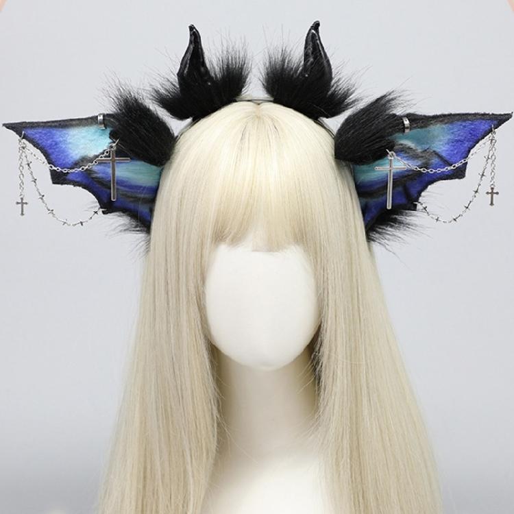 Plüsch Fledermausflügel Haarband Cosplay Kostüm Haarreif für Maskenbälle Party Haarreif Anime Kopfschmuck Rollenspiel Party Zubehör