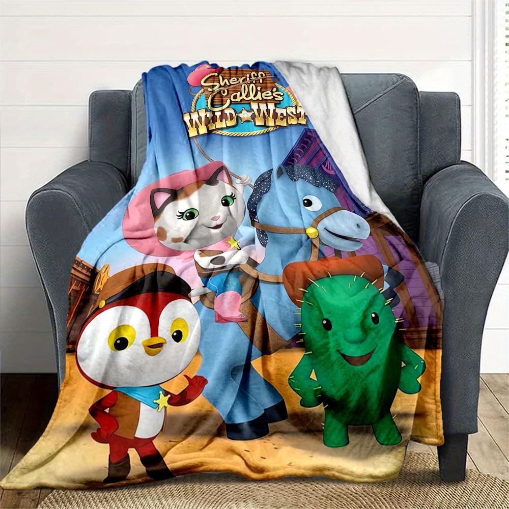 1pc, Sheriff Callie's Wild West Blanket Cartoon Throw for Outdoor Blankets, Gift Idea, All Seasons Use, Camping, Car Blankets