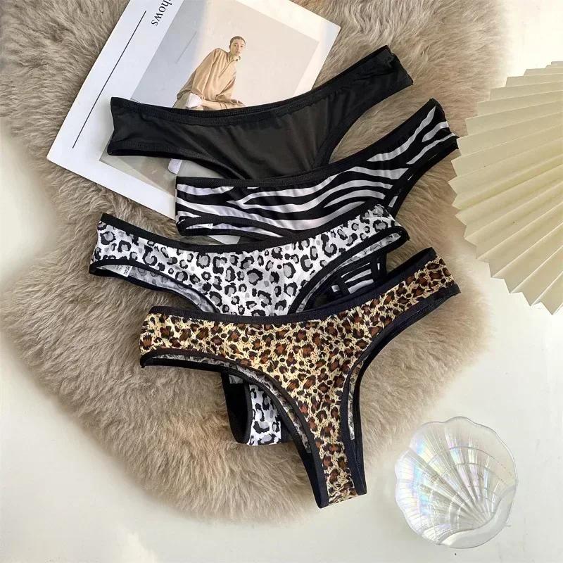 Leopard Print Sexy Underwear Women Low Waist Women Panties Seamless Hollow Out Thongs Female Briefs Underwear Lingerie