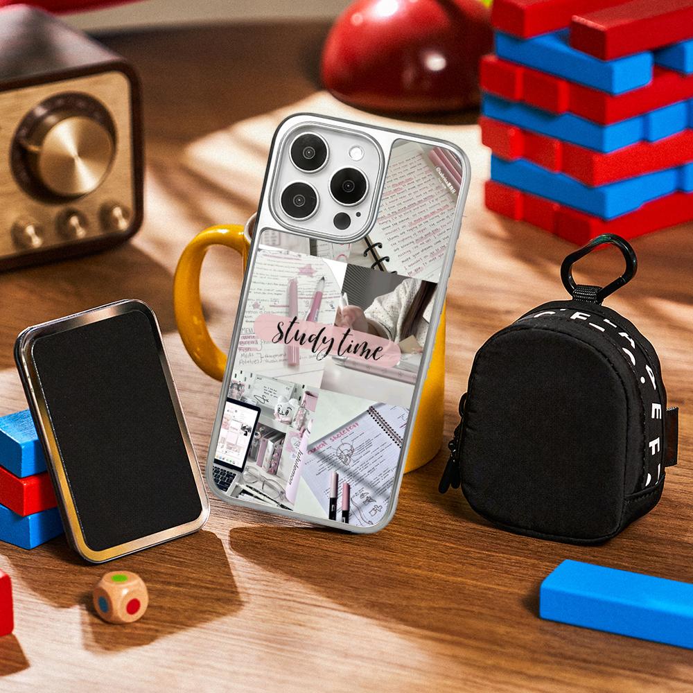 

Study grades fashion luckly poster Phone Case for iPhone 16 15 14 13 12 11 Pro Max Sheepskin Silver-edged protective case iPhone11