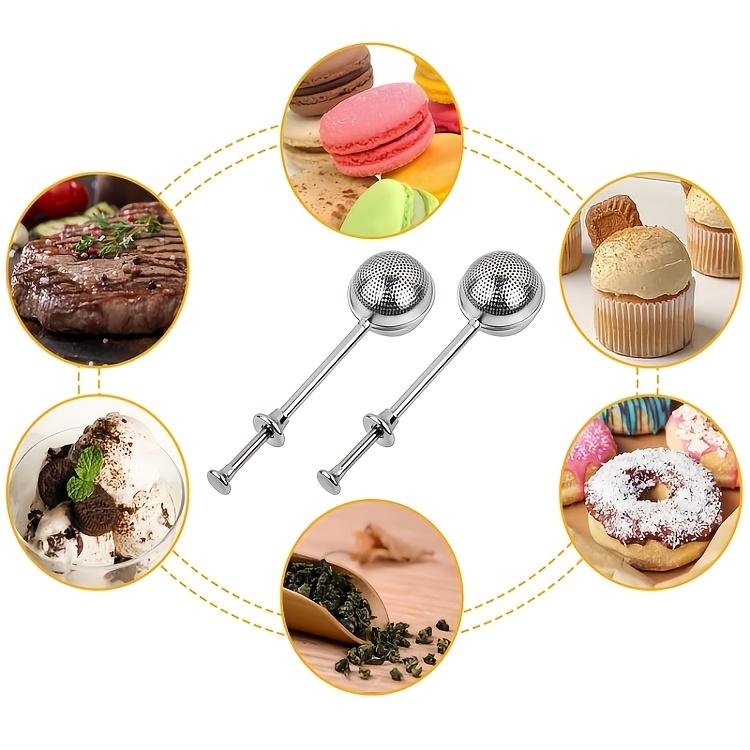 1 st 304 Rostfritt Stål Te-sil Separationskopp Press-typ Te-boll Sil Teleskopisk Kreativt Te-set Hål Te-boll