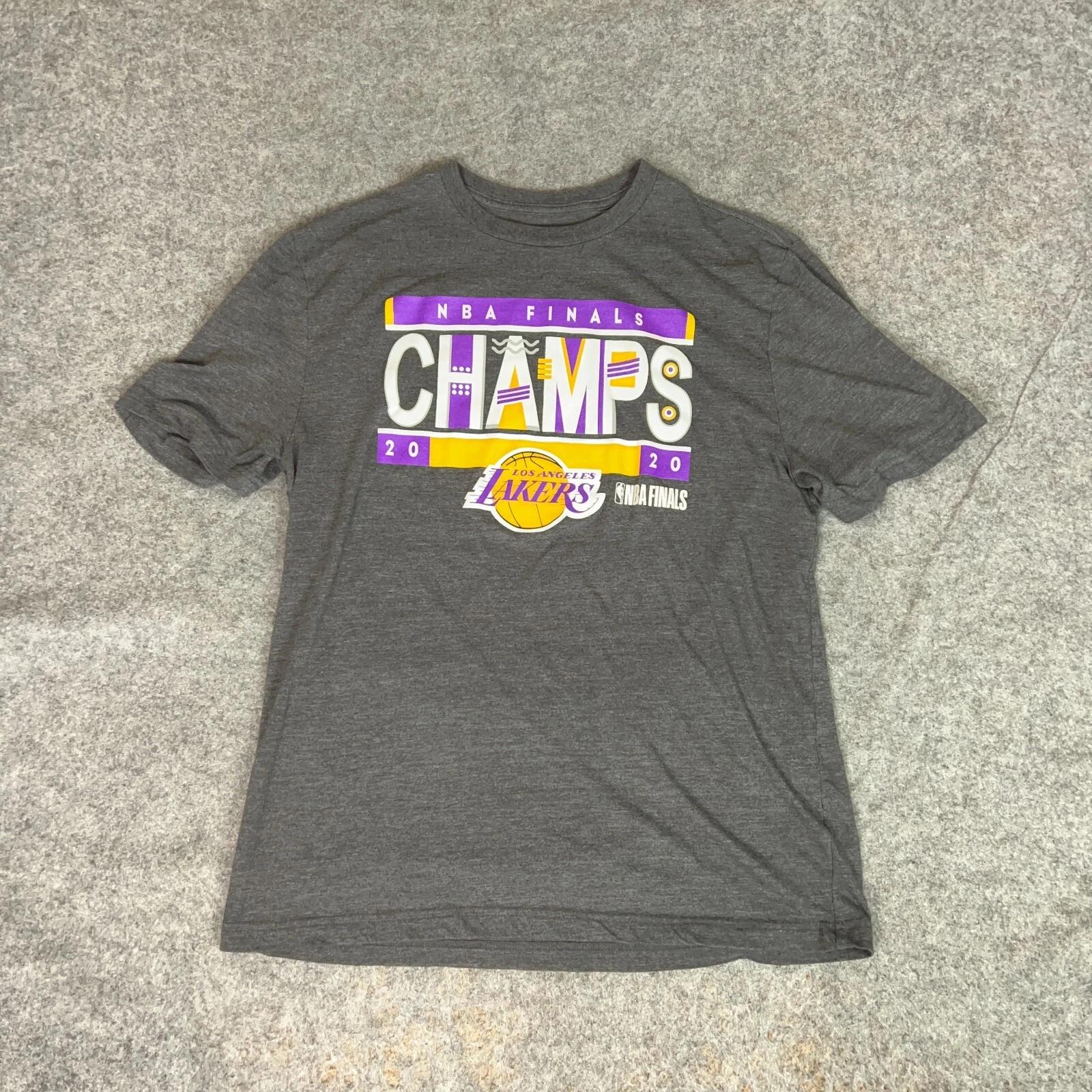 Los Angeles Lakers Mens Shirt Large Gray Tee T 2020 Champions Finals Basketball 4XL