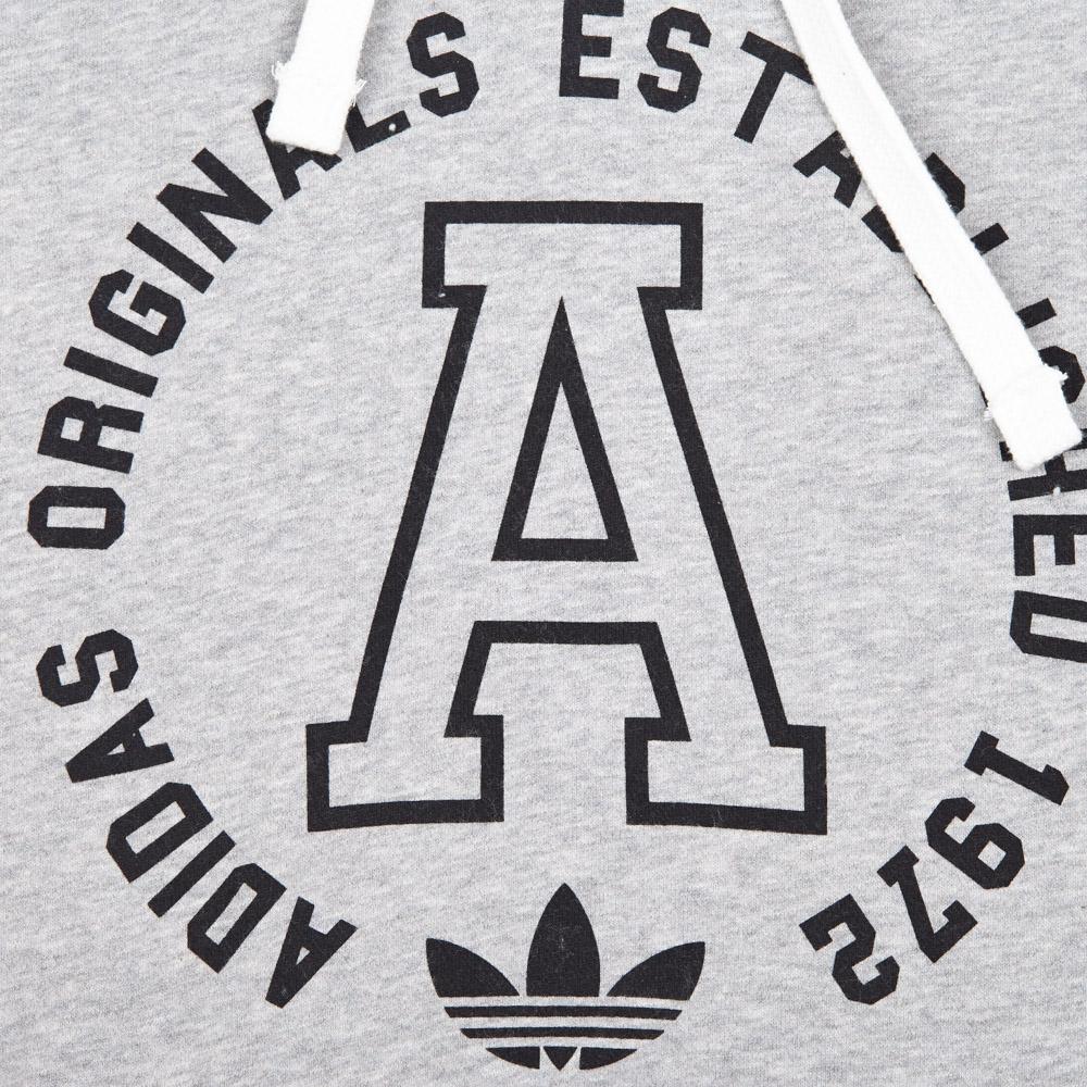 adidas Originals Lifestyle Serie Casual Letra del Logo Sudadera con Capucha Hombres sudaderas Gris M69889