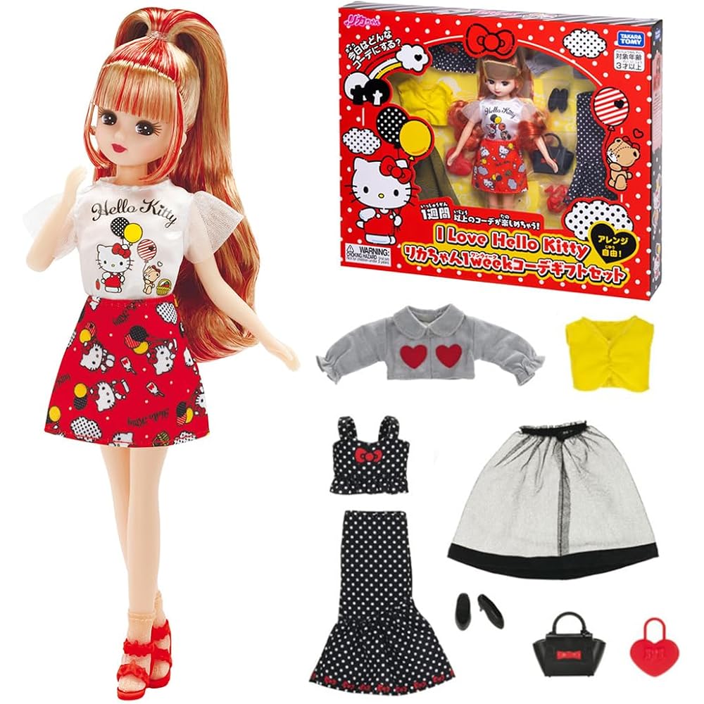[Amazon.co.jp Exclusive] Takara Tomy (TAKARA TOMY) Licca-chan Doll I Love Hello Kitty Licca-chan ...
