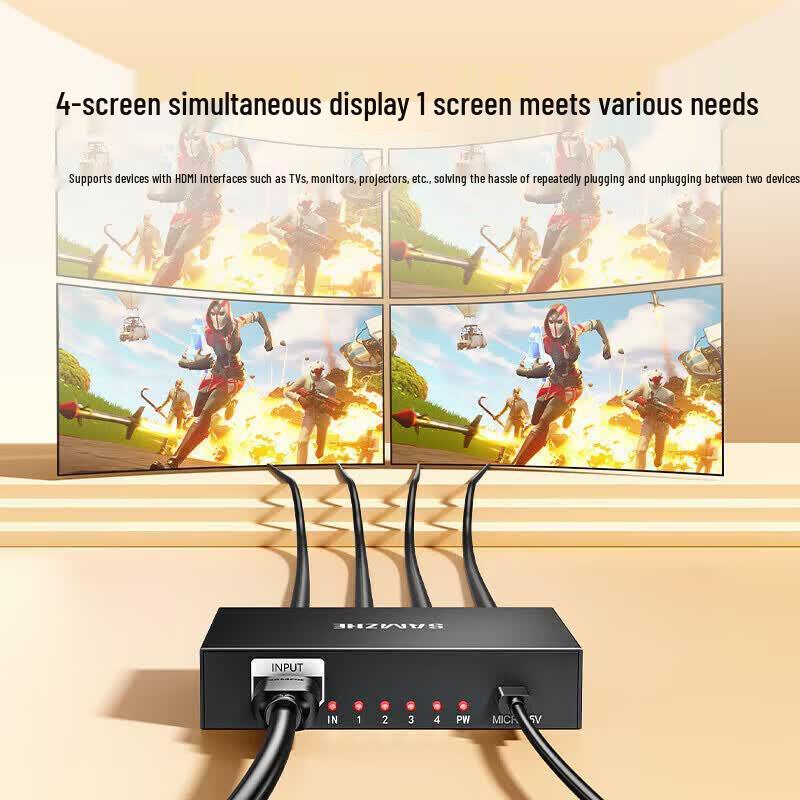 SAMZHE HDMI Splitter 1 In 4 Out 4K@30Hz