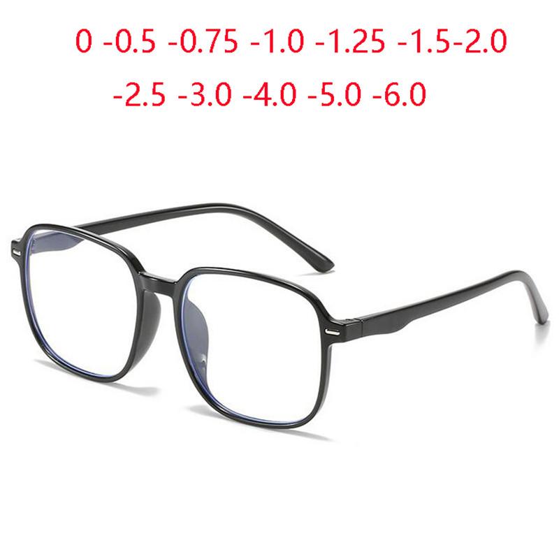 Big Frame Anti Blue Rays Short-Sight Eyewear Women Men Plastic Chameleon Myopia Lens Prescription Spectacles 0 -0.5 -1.0 To -6.0