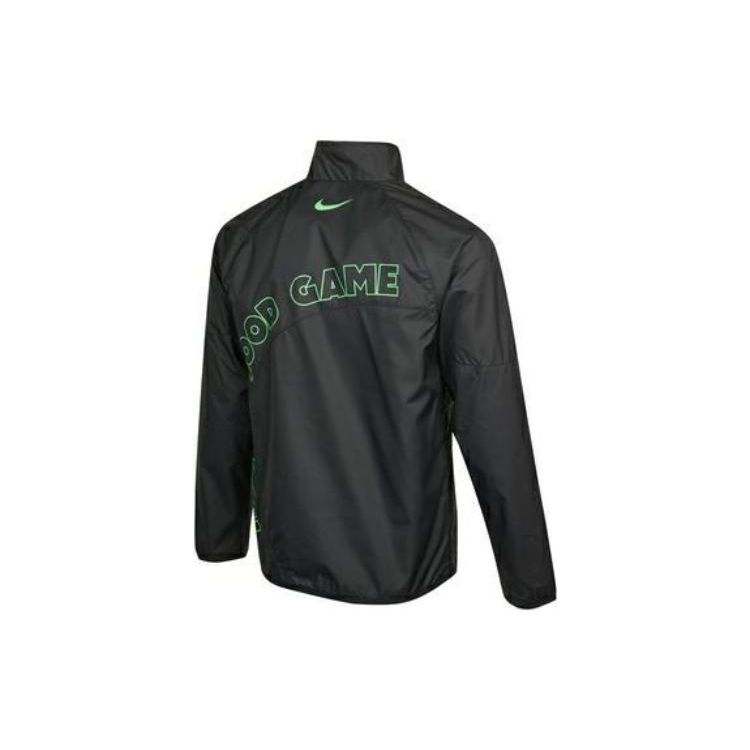 Nike Logo Print Half-Zip Stand Collar Jacket Men Jacket Black DO6938-010
