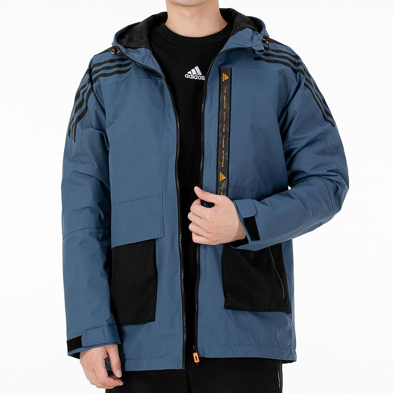 Adidas Th 99 Comm Woven Zip Hoodie Jacket Men Outerwear Blue HE7402