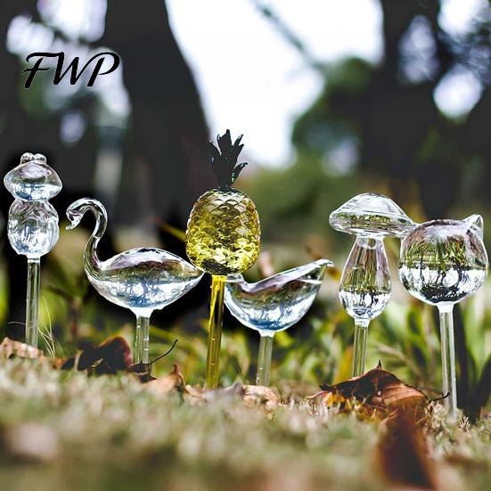 High Borosilicate Glass Plant Waterers Watering Bulb, Self Planter Insert, Animal Automatic Waterer for Office Desk Plants Flower Shapes, Vacation