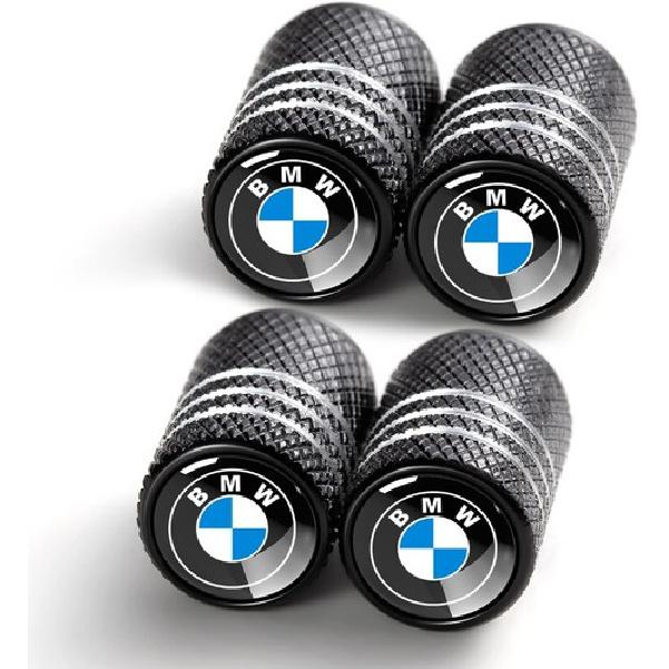 4 Pcs Black Metal Car Wheel Tire Valve Stem Cover For BMW,Auto Valve Stem Caps
