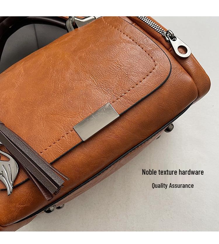 Borsa a tracolla Boston a cuscino retrò coreana - Borsa a mano da donna di grande capacità