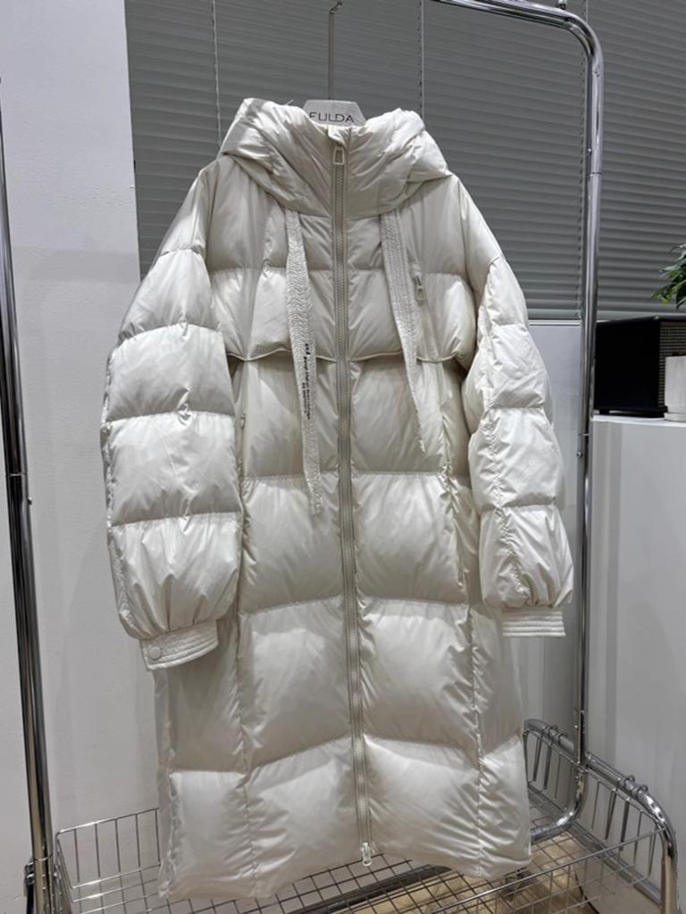 Korean Version of High-quality Thickened White Duck Down Big Quilt 2025 Winter New Down Jacket Women's Long Knee Jacket Tide