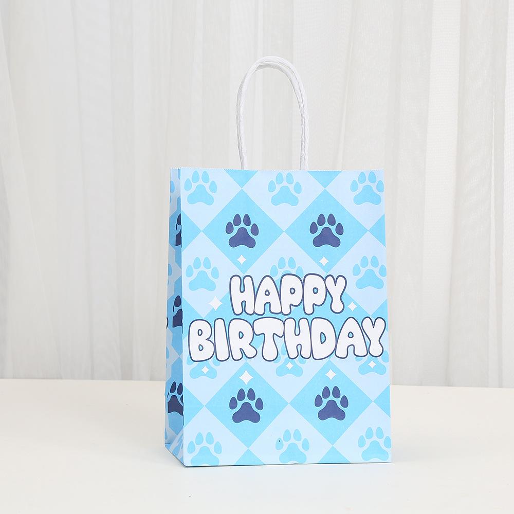 StoBag dog paw gift wrapping bags happy birthday packaging bags for sweets kraft paper treat bags pet party supplies candy favor