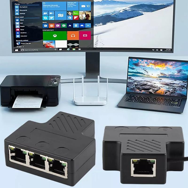 3'Ü 1 ARADA 100Mbps Ethernet Ayırıcı Adaptör RJ45 Kablo LAN Ağ İnternet
