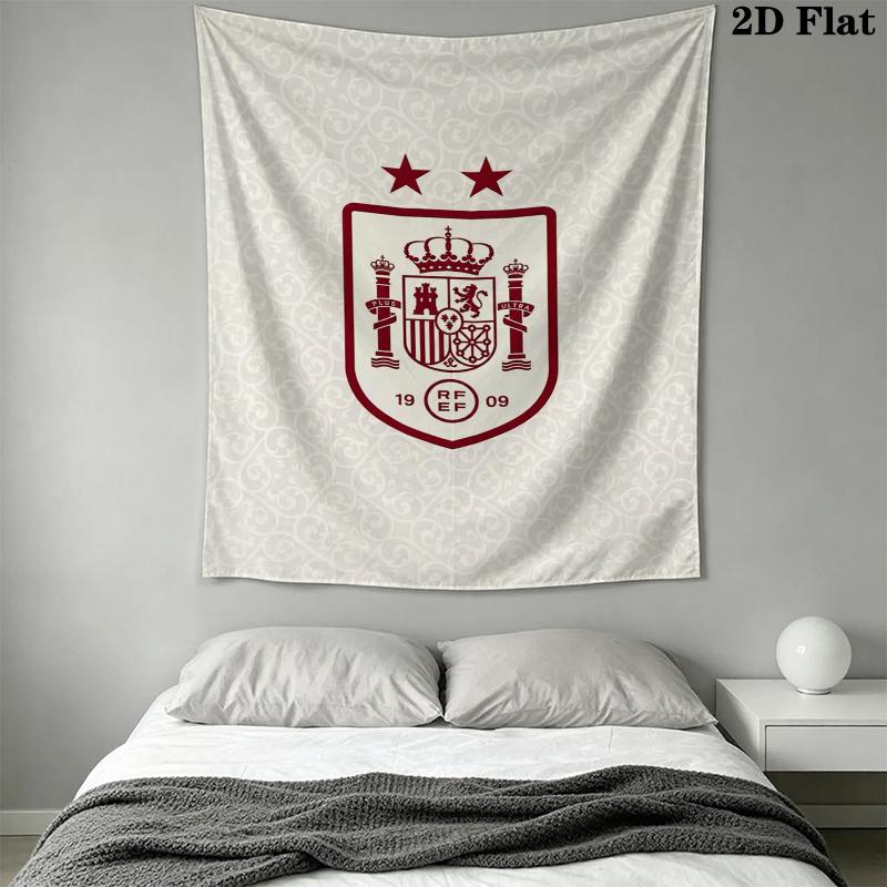 Spain National Football Team Wall Tapestry Aesthetic Wall Hanging Printed Fabric Blanket Decorative Tapestries for Bedroom Living Room Home Decor