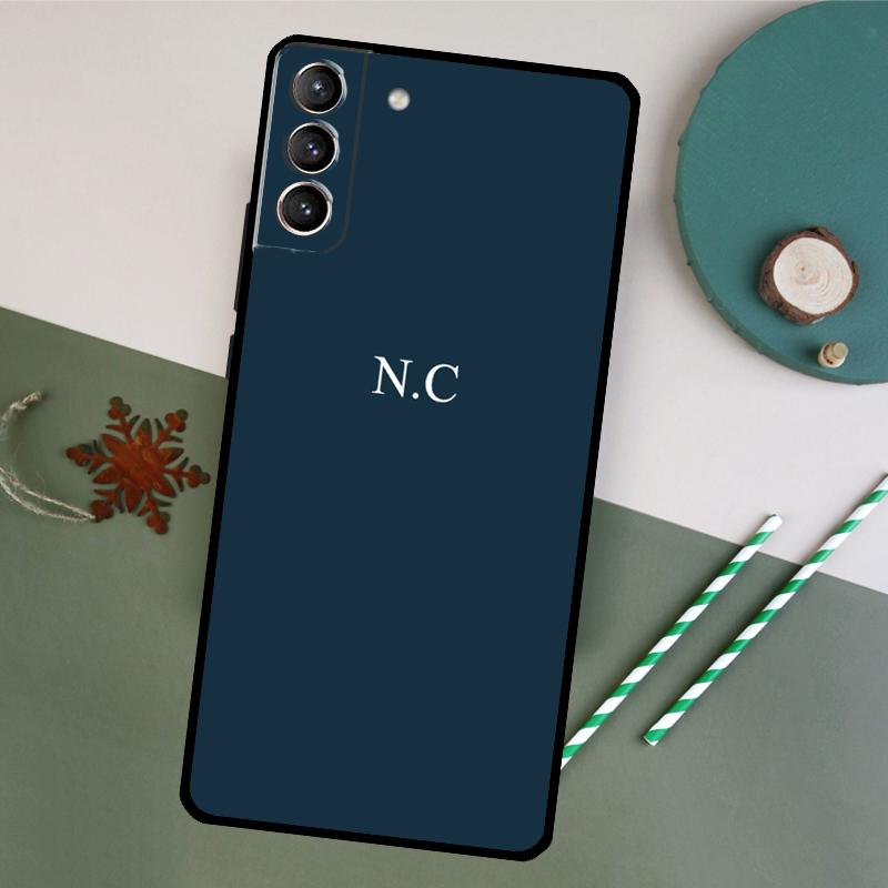 Pastel Custom Initials Monogram Case For Samsung Galaxy S23 Ultra S8 S9 S10 S22 Plus Note 10 20 Ultra S20 FE S21 FE Cover