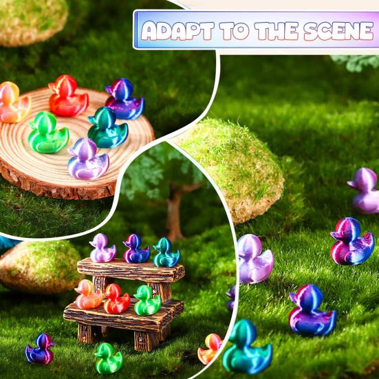 100 stk 3D-printede Mini Andefigurer Realistisk Design DIY Håndverk Mini Andefigur Eventyrhage Dekorasjon