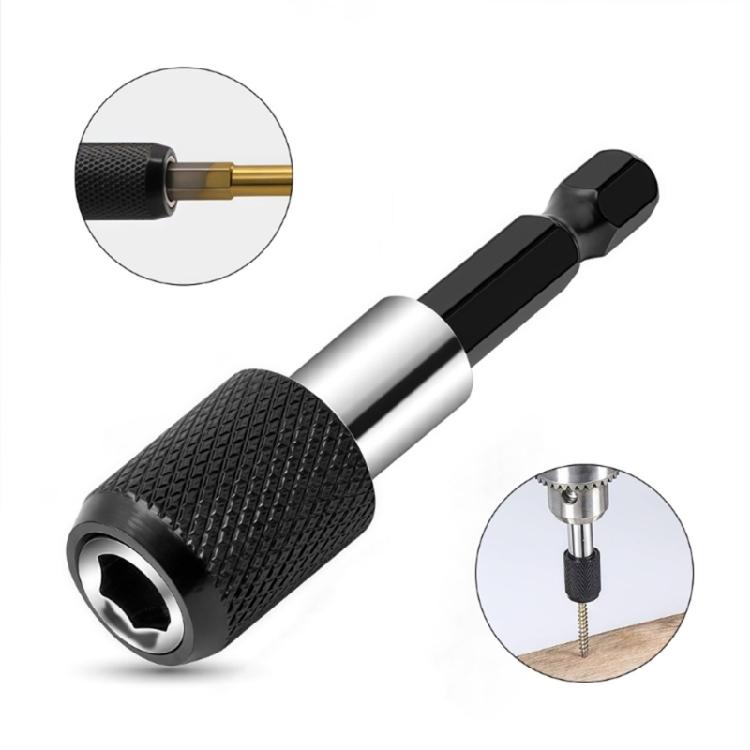 Ergonomic Fast Change Locking Mechanism 60mm Magnetic Bit Hexagonal Shank For Power/Manual Tool Carbon Steel Durability