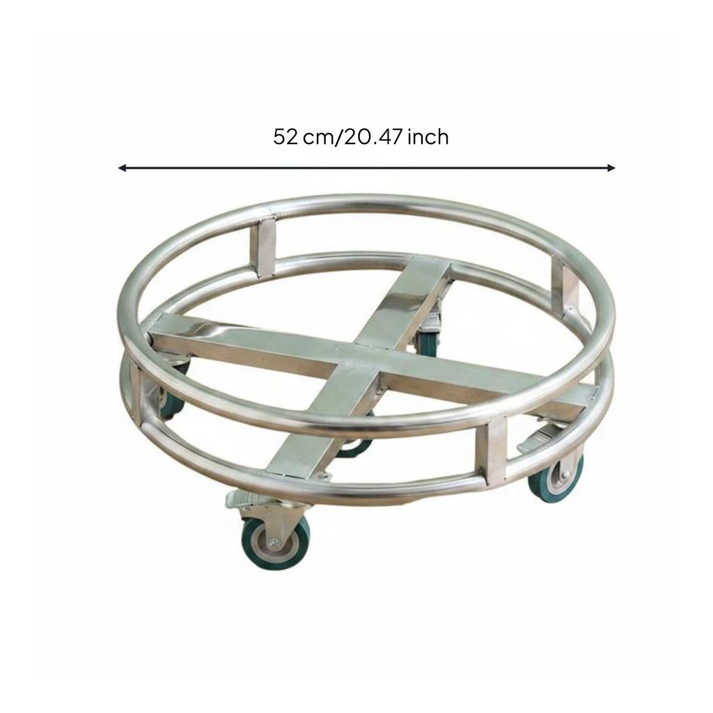 Stainless Steel Soup Bucket Cart Wheeled Insulated Trolley Food Service