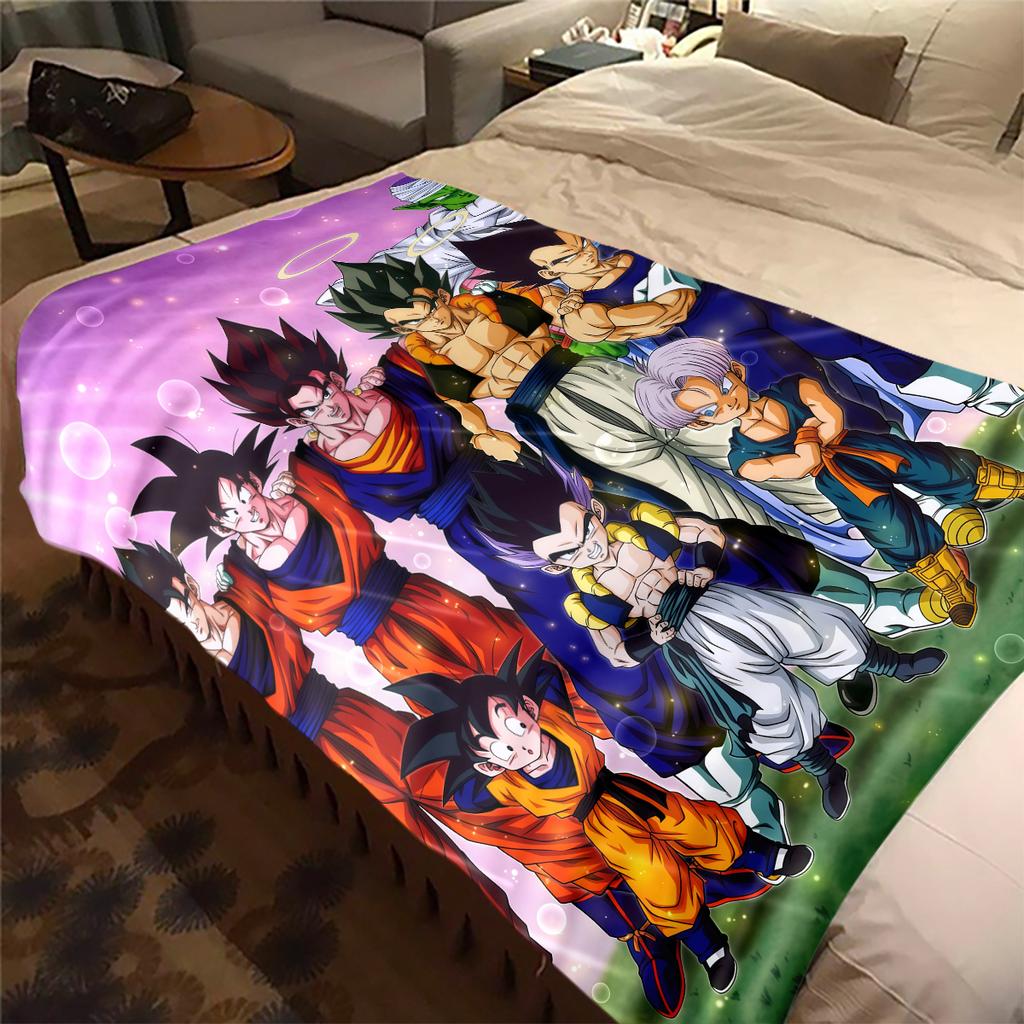 1 BUCĂ DRAGON BALL Pătură de Flanelă Imprimată, Calitate Înaltă pentru Toate Sezoanele, Decor Casă, Căldură și Confort, Perfectă pentru Cadouri de Crăciun