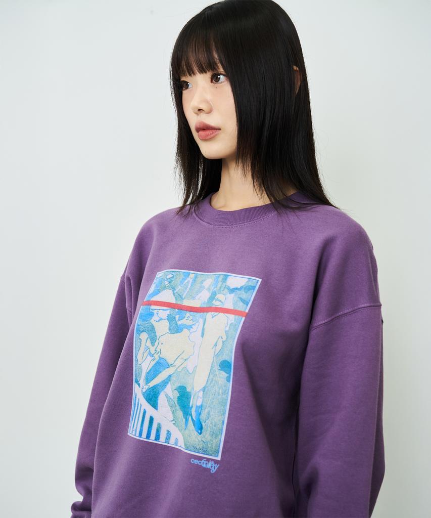 CHANCECHANCE Cec Gallery Graphic Sweatshirt(Purple/ Brushed)