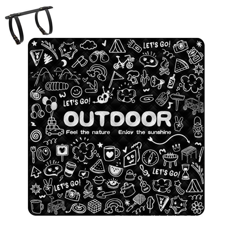 

Black and White Grid Thickened Picnic Mat 200 x 200 cm