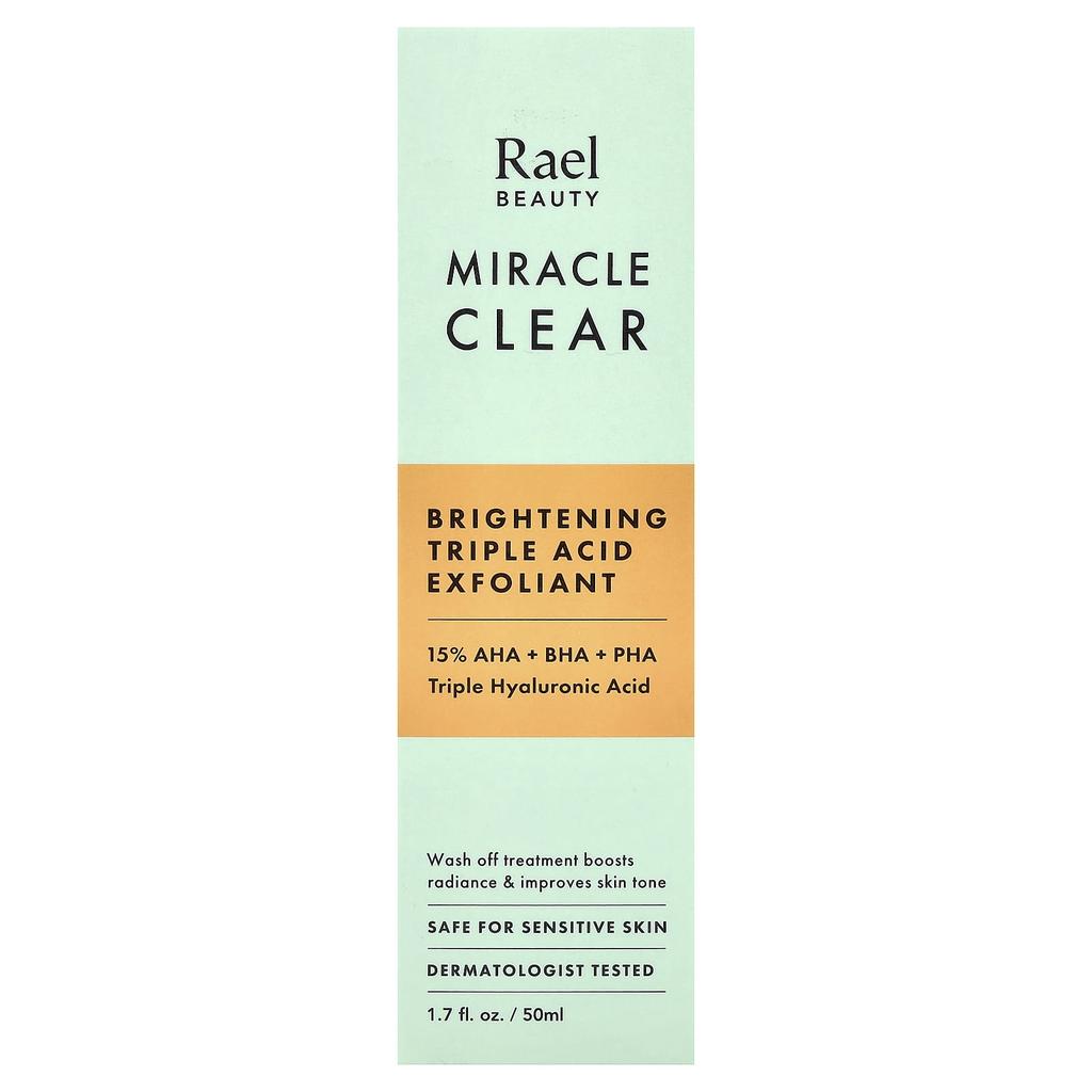 Rael Exfoliant Triple Acide Éclaircissant Miracle Clear, Sans Parfum, 50ml (1,7 fl oz)