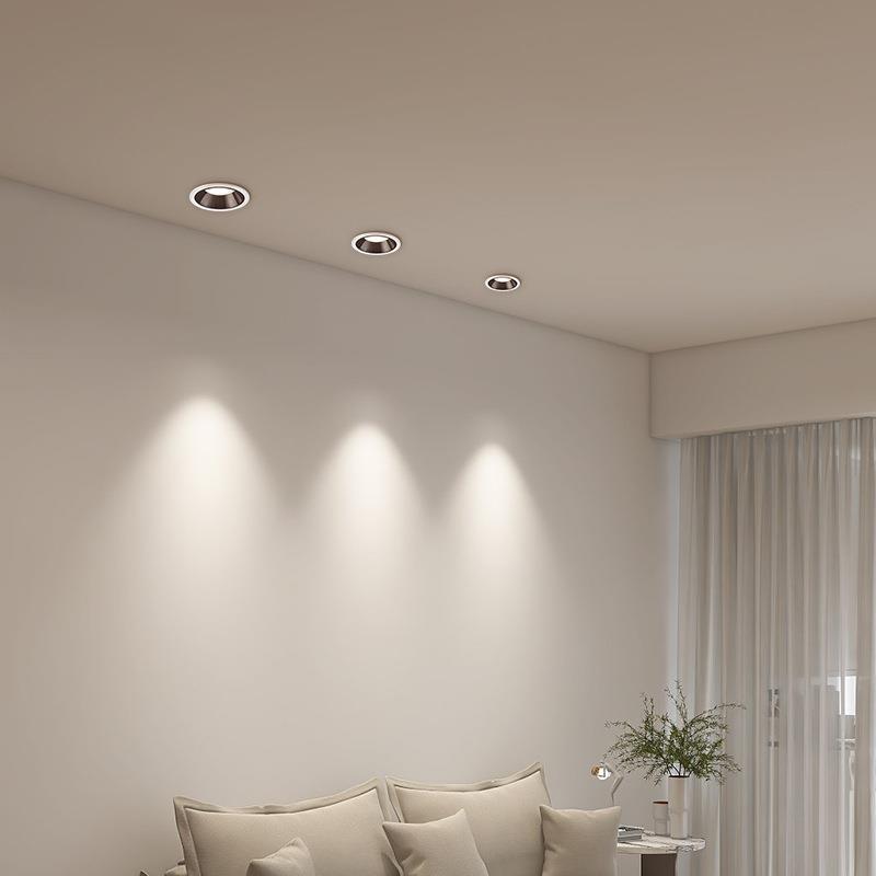 Full Spectrum Anti-Glare Recessed LED Spotlight with Narrow Edge and Deep Cup for Living Room Ceiling