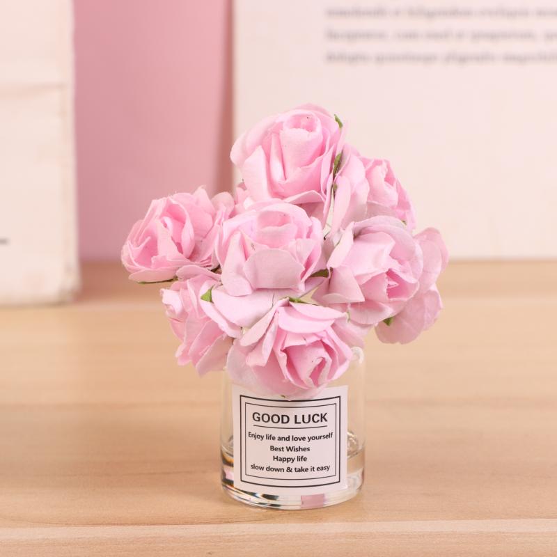 

Украшение для автомобиля Милая имитация вазы с розовыми цветами Украшение приборной панели автомобиля Гаджеты для женщины Автоаксессуары