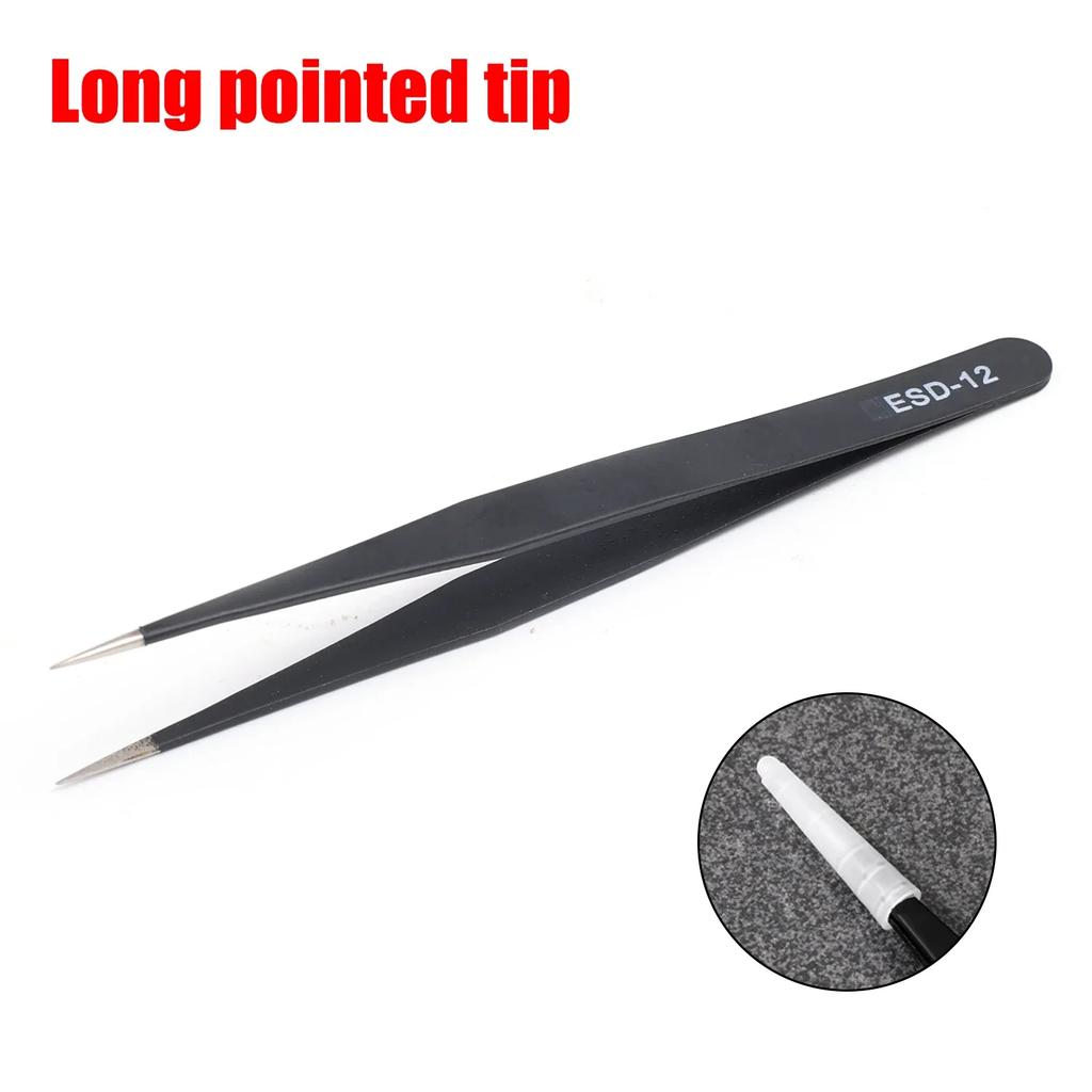 Anti-Static Stainless Steel Tweezers Precision Maintenance Industrial Electronic Repair Tool Car Body Sheet Metal Repair Tools