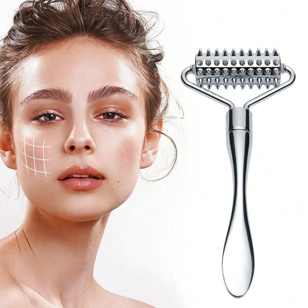 2-Piece Stainless Steel Facial Roller Massager / Blackhead Remover Set - Face and Neck Skincare Tools