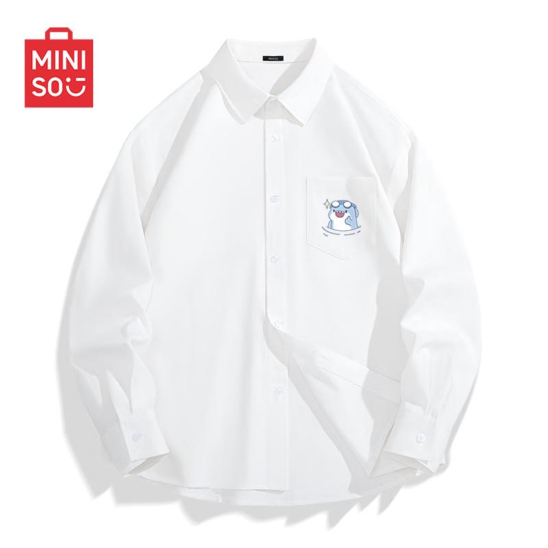 MINISO Unisex Relaxed Fit Long-Sleeve Casual Shirt 4XL