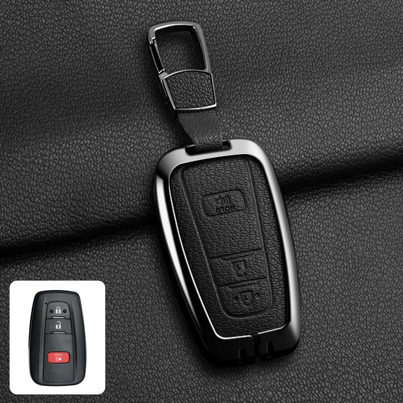 Metal Car Remote Key Case Cover For Toyota Corolla Hybrid 2021 Rav4 Camry Highlander Prius C-HR 2018 2019 2020 2022 Accessories