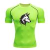 Men's Compression Workout T-Shirt, Stylish Geometric Wolf He