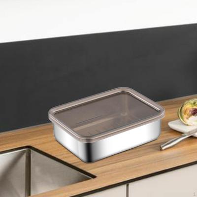 Airtight Food Storage Container Rectangular Fridge Organizer Leakproof Easy Clean Fresh Keeping Box