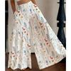 Pantalon Floral d'Été pour Femme, Taille Haute, Ample, Fin, Jambe Large, Élégant, Amincissant, Pantalon Droit Polyvalent