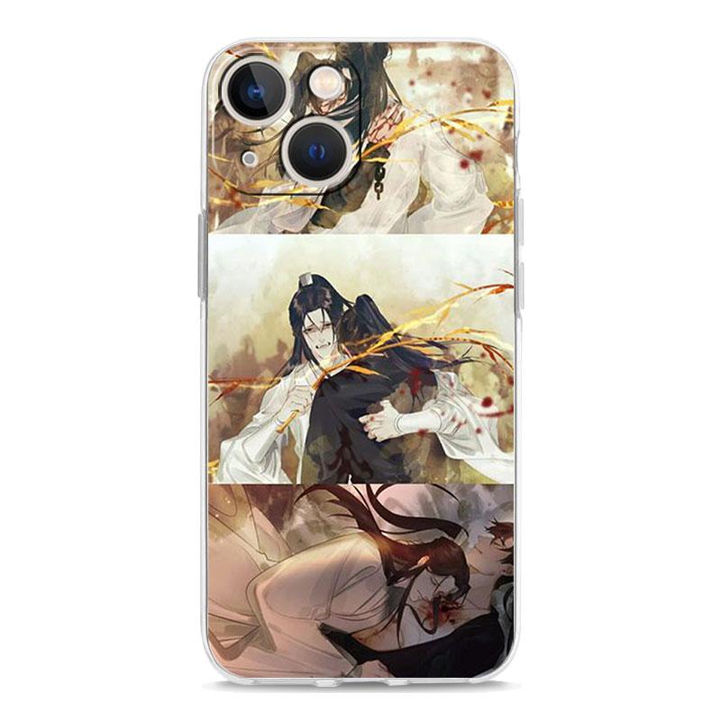 Handyhülle für iPhone 15 14 13 12 Mini 11 Pro Max XS X XR 7 8 Plus Transparente TPU-Hülle Comic Man Erha und sein weißer Katzenmeister