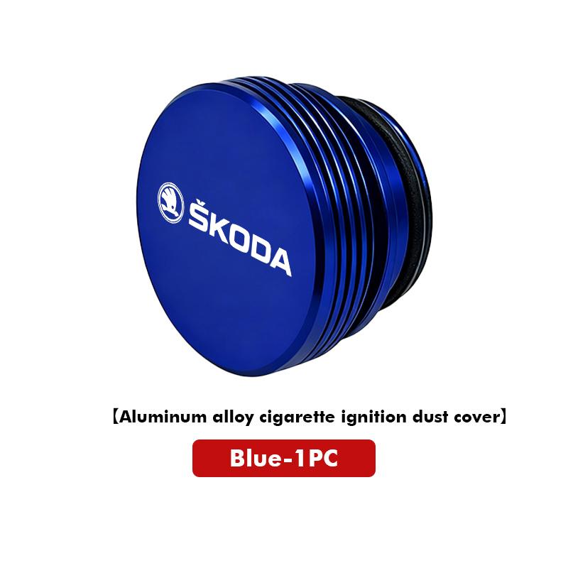 For Skoda 1/2PCS Car Logo Cigarette Lighter Dust Plug Button Socket Protective Cover Kodiaq Octavia 2 3 Rapid Karoq Fabia Kamiq