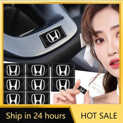For Honda 5/10Pcs Carbon Fiber Steering Wheel Car Logo Emblem 3D Stickers for Honda Civic Accord CRV HRV Fit Jazz City Odyssey J