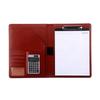 A4 Leather Business Folder with Calculator and Notepad Holder