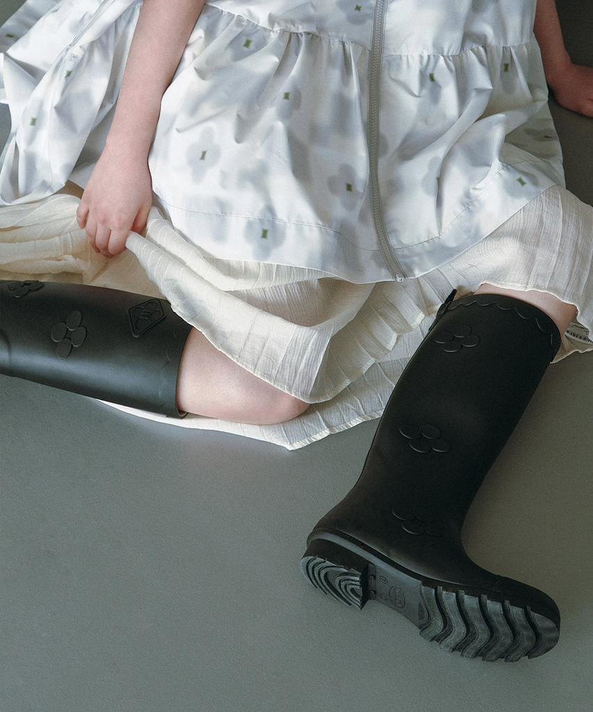 Rockfish Weatherwear [X Minjukim] Floral Patch Rain Boots Long - 4 Colors