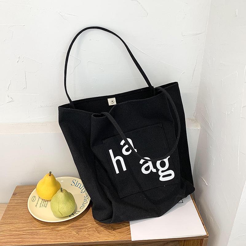 Trendy cool letter canvas bag summer new cool sa lady fashion street shot shoulder bag shopping tote bag