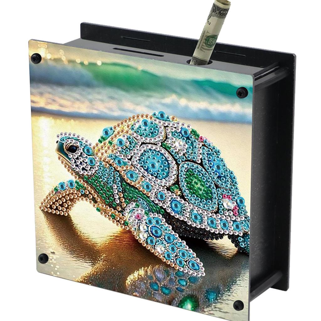 Rhinestones Desktop Ornaments Cat Table Top Diamond Painting Money Box Diamond Painting Change Holder Case Decors for Home Decor