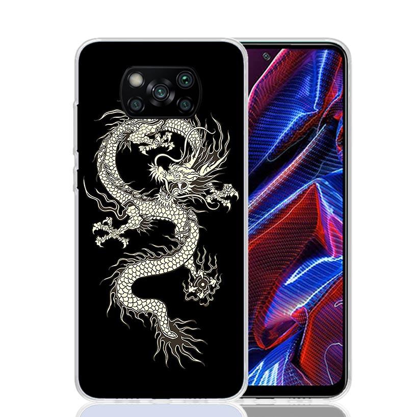 Asian Dragons Animal Tattoo Case Phone Cover for Xiaomi Redmi Note 10 9 9S 8 8T 7 5 Pro Mi 12T 11T 10T 9T 12 11 Lite A3 A2 Trend