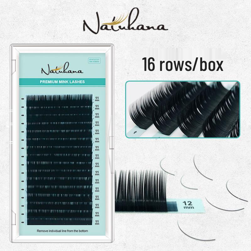 NATUHANA CC Curl Soft Velvet Eyelashes - 16 Rows of Manual Blooming Lashes