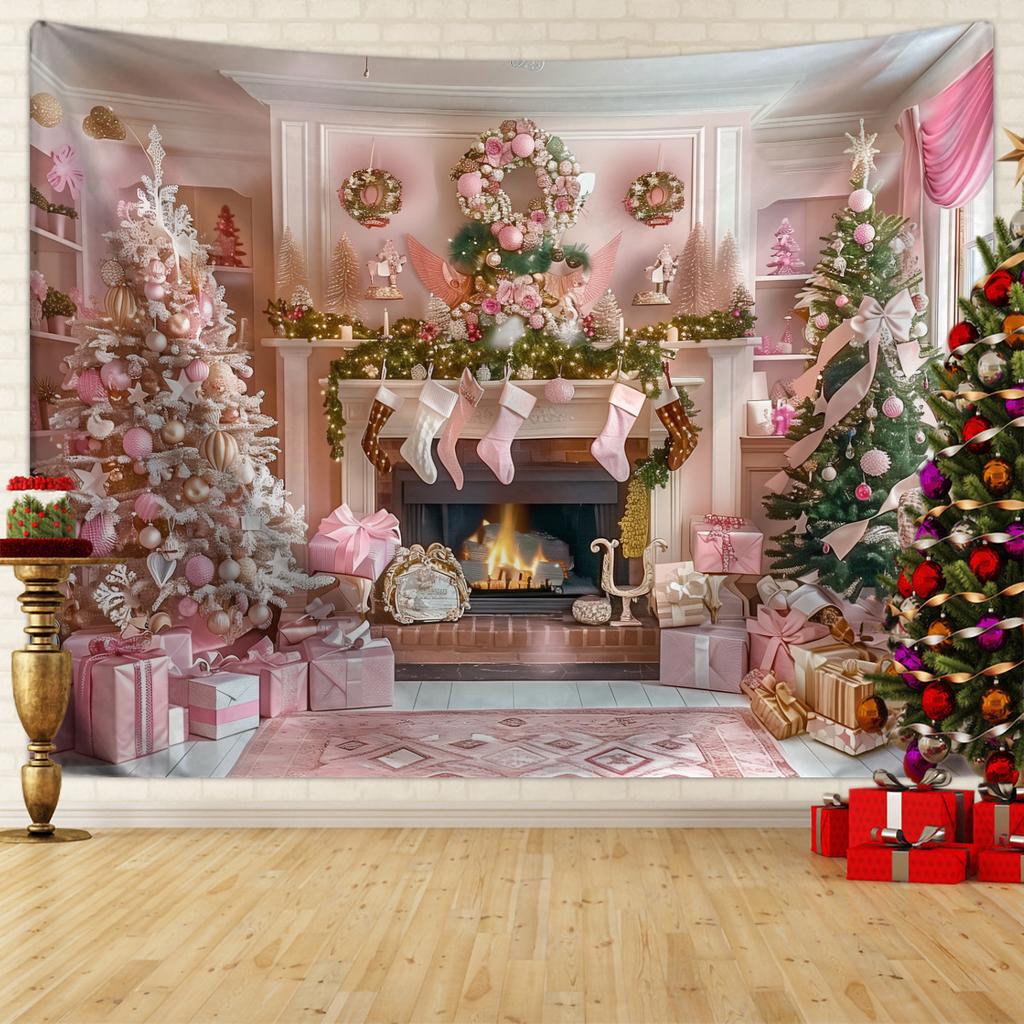 Winter Morning Reindeer Christmas Tree Wall Hanging Tapestry Christmas Wall Hanging Tree Wall Hanging Gorgeous Christmas Tree Fireplace Gifts